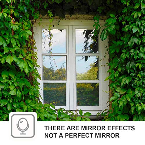 WPCTEV Window Film One Way Mirror Film Privacy Static Non-Adhesive Decorative Heat Control Anti UV Window Tint for Home and Office Silver 6 Mil 23.6 Inch x 6.5 Feet - Image 2