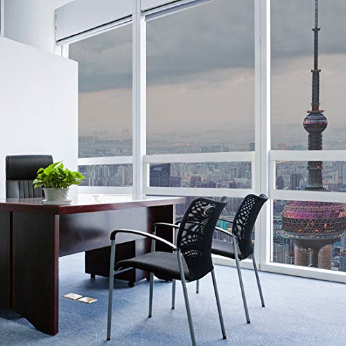 WPCTEV Window Film One Way Mirror Film Privacy Static Non-Adhesive Decorative Heat Control Anti UV Window Tint for Home and Office Silver 6 Mil 23.6 Inch x 6.5 Feet - Image 3