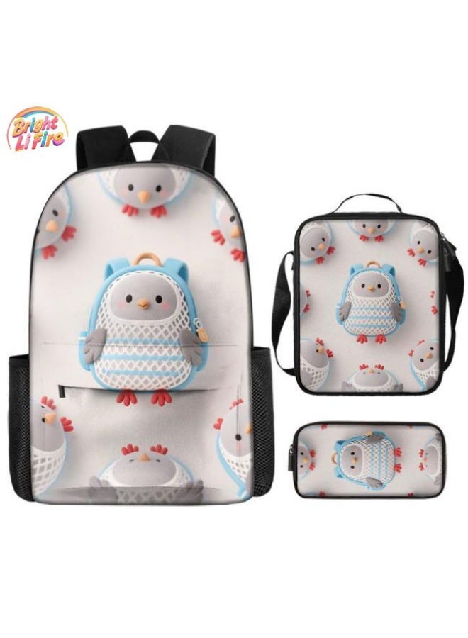 Bright Li Fire A good helper for cute travel! Exclusive cartoon bags for children and teenagers, three-piece set, light and comfortable (available for students, children, friends on outings, mountain climbing, going to school, etc.) - 69  - Image 1