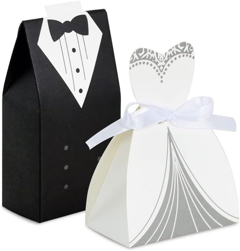 BEISHIDA Wedding Favor Boxes  Small Bride and Groom Candy Boxes for Bridal Shower Decorations  50pcs - Image 1