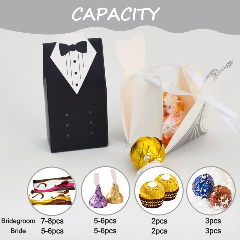 BEISHIDA Wedding Favor Boxes  Small Bride and Groom Candy Boxes for Bridal Shower Decorations  50pcs - Image 4