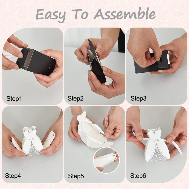 BEISHIDA Wedding Favor Boxes  Small Bride and Groom Candy Boxes for Bridal Shower Decorations  50pcs - Image 3