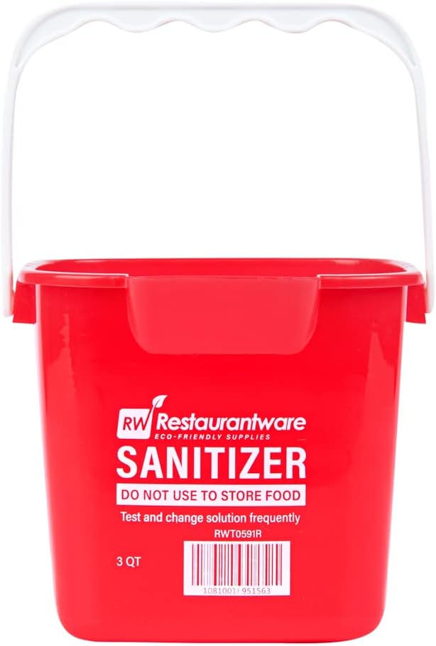 Restaurantware RW Clean 3 Quart Cleaning Bucket 1 Detergent Square Bucket  With Measurements BuiltIn Spout And Handle Red Plastic Utility Bucket For Home Or Commercial Use - Image 2