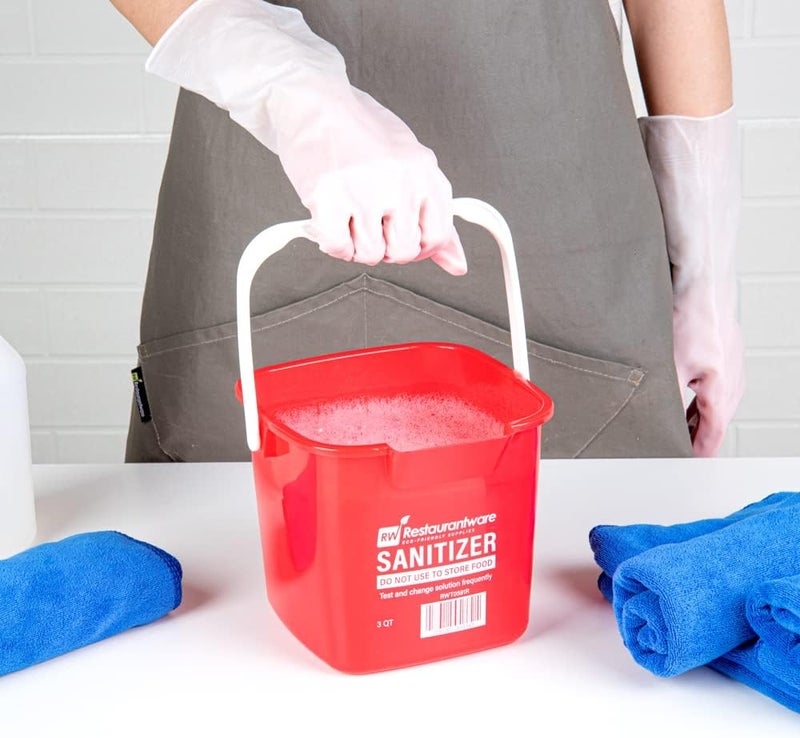 Restaurantware RW Clean 3 Quart Cleaning Bucket 1 Detergent Square Bucket  With Measurements BuiltIn Spout And Handle Red Plastic Utility Bucket For Home Or Commercial Use - Image 5