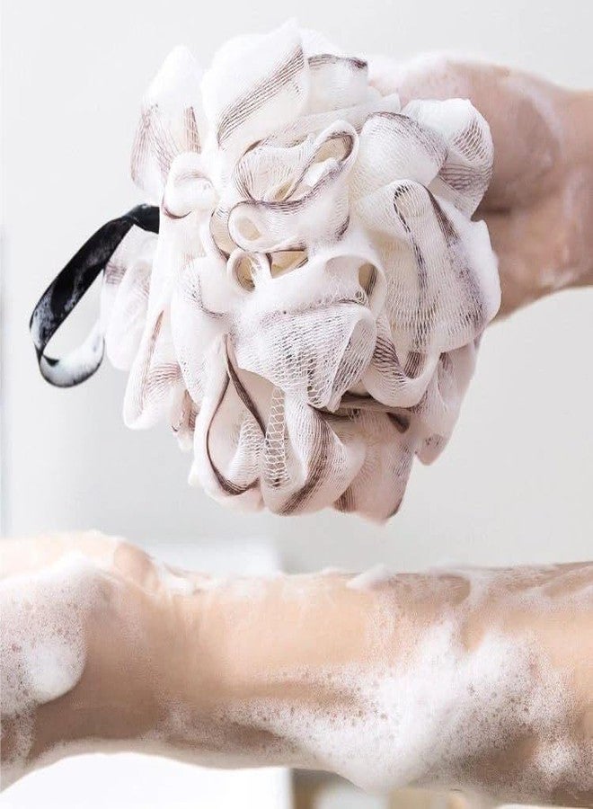 Ameedarshan Luxury Body Loofah Scrubber for Shower – Exfoliating Mesh Bath Sponge Pouf with Hanging Loop, PE Material Body Cleaning Tool for Men & Women (Multicolor, Pack Of 2) - Image 3