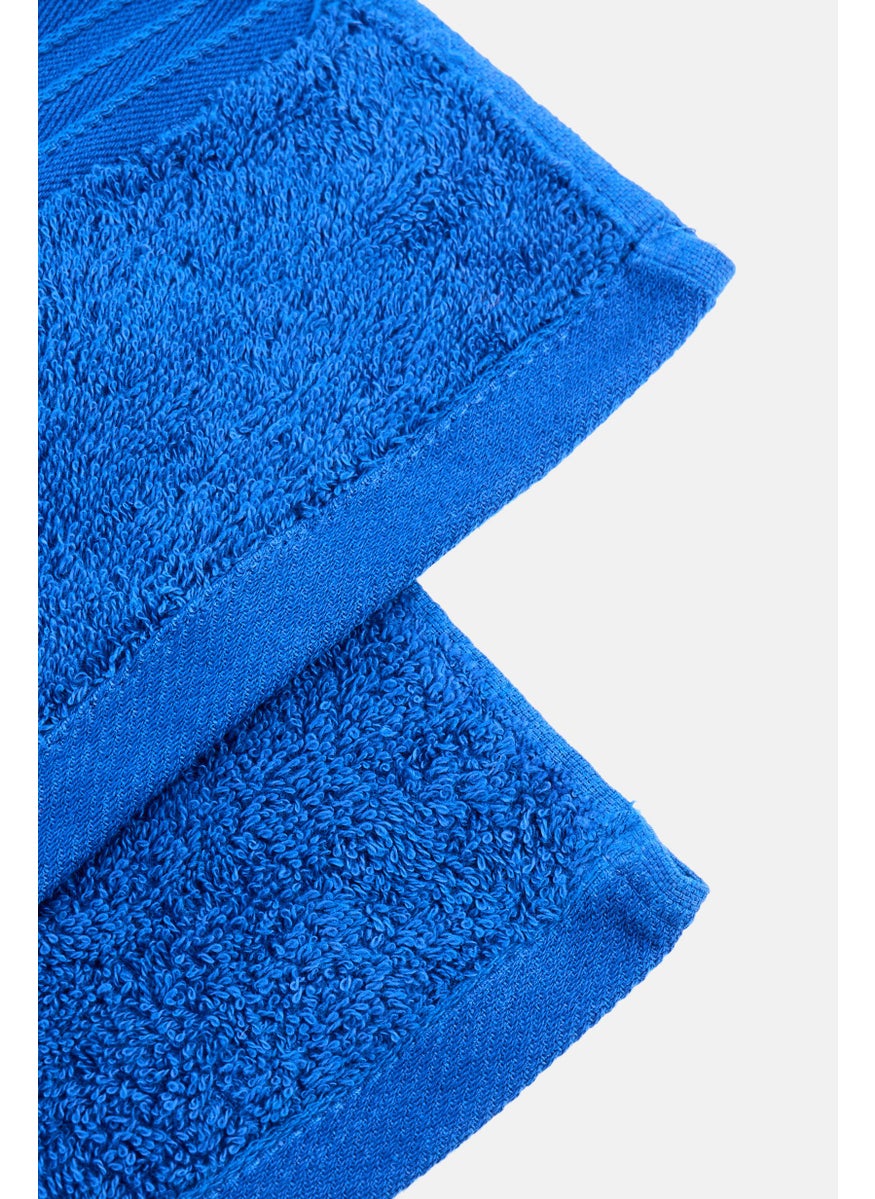 Cotton home - Textured Hand Towel, Blue - Image 1