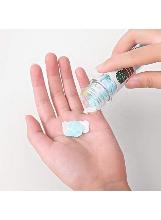 3-piece scented paper soap tubes, portable mini travel soap, disposable colored soap strips, paper soap petals for hands, mini confetti soap for travel and hiking. - Image 4