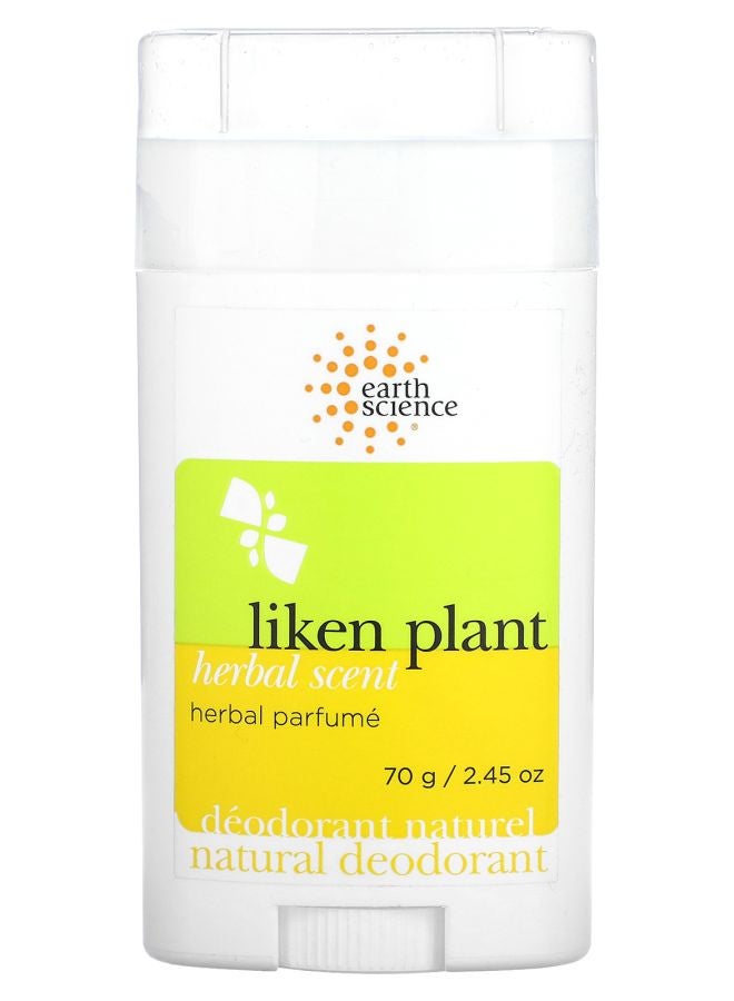 Earth Science Natural Deodorant Liken Plant Herbal  2.45 oz (70 g)
