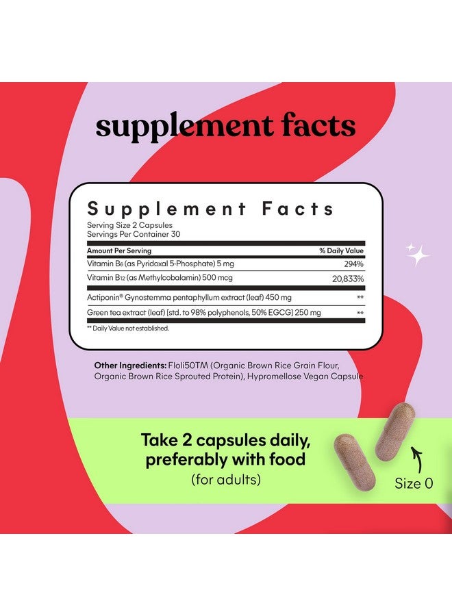 Lemme Burn Belly Fat Capsules, Clinically Studied AMPK Metabolic Activator Actiponin Jiaogulan, 50% EGCG Green Tea Extract, Vitamin B6, Methyl B12 for Men and Women - 60 Count (Pack of 2) - Image 4