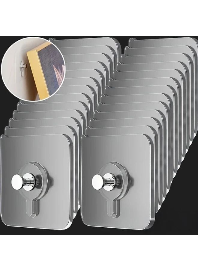 12pcs Transparent Adhesive Wall Hooks No Drill Waterproof Heavy Duty Damage Free Removal - Image 2