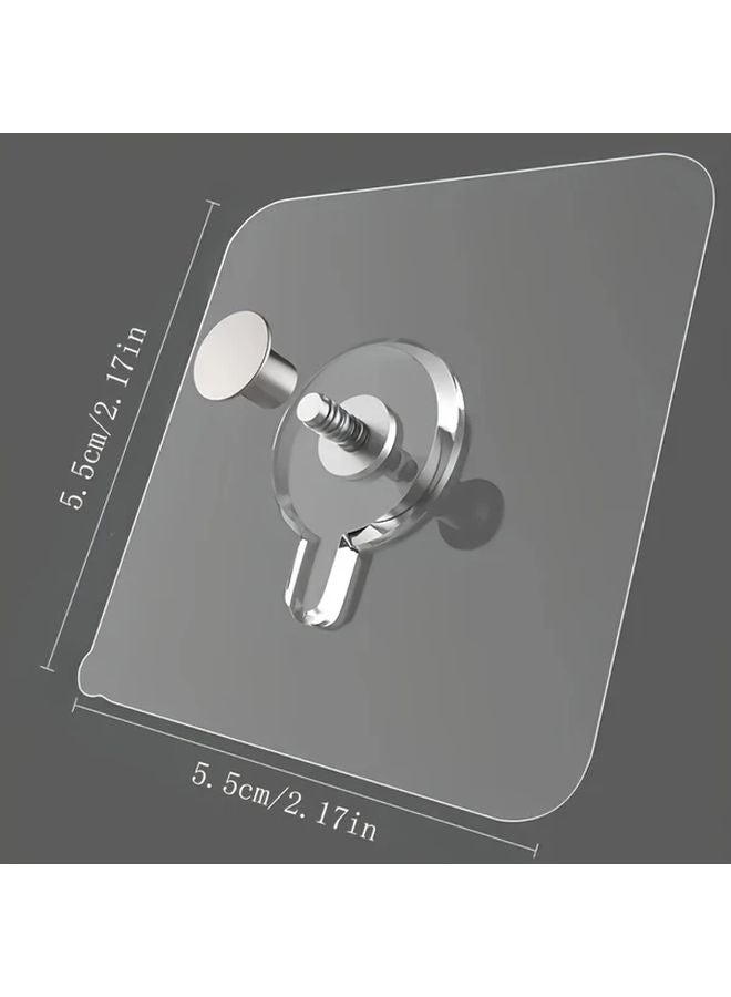 12pcs Transparent Adhesive Wall Hooks No Drill Waterproof Heavy Duty Damage Free Removal - Image 4