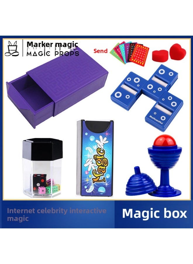 null - Bagged Magic Box Props All Suit Variety Magic Box Broken Object Restoration Student Toy Shooting Video 61 Gift-Color:Magic Stick Change Flower 8 Models (send 2 Hearts + Long And Short Cat) - Image 1