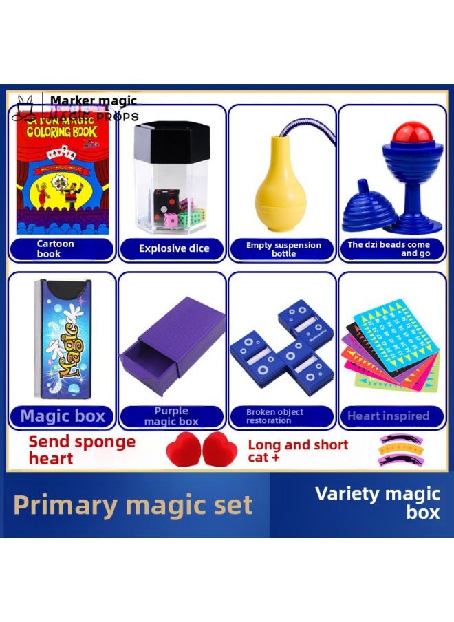 null - Bagged Magic Box Props All Suit Variety Magic Box Broken Object Restoration Student Toy Shooting Video 61 Gift-Color:Magic Stick Change Flower 8 Models (send 2 Hearts + Long And Short Cat) - Image 1