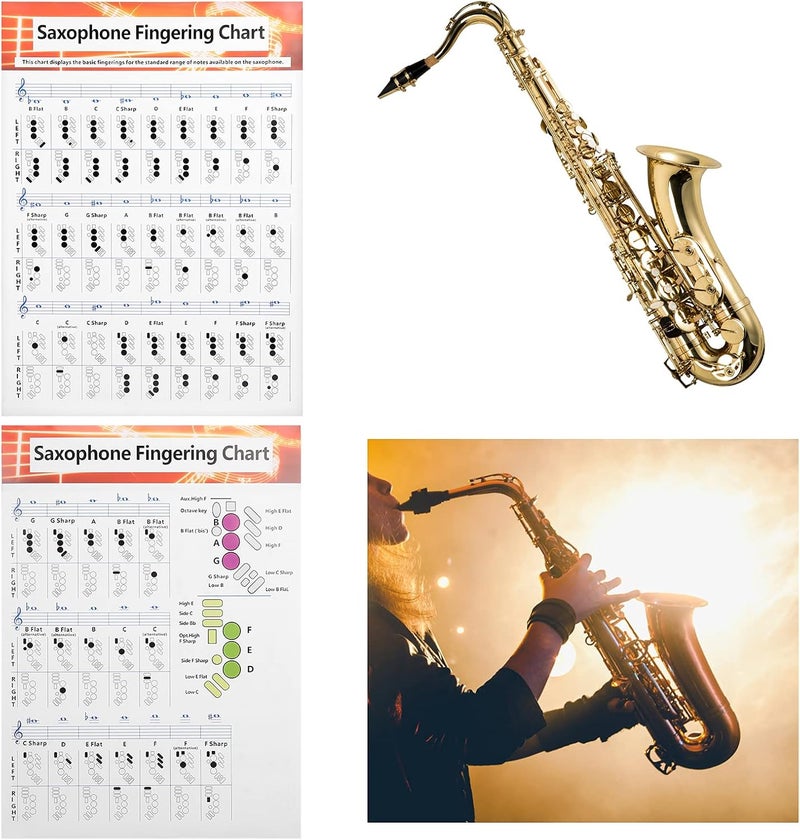 klarako Saxophone Fingering Chart, Sax Beginner Guide Coated Paper for Beginners - Image 4