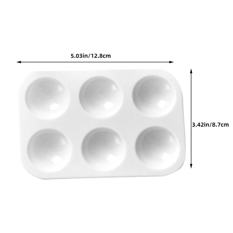 White Plastic Paint Palette 10 Pack With 6 Wells For Watercolor Oil Artists - Image 3