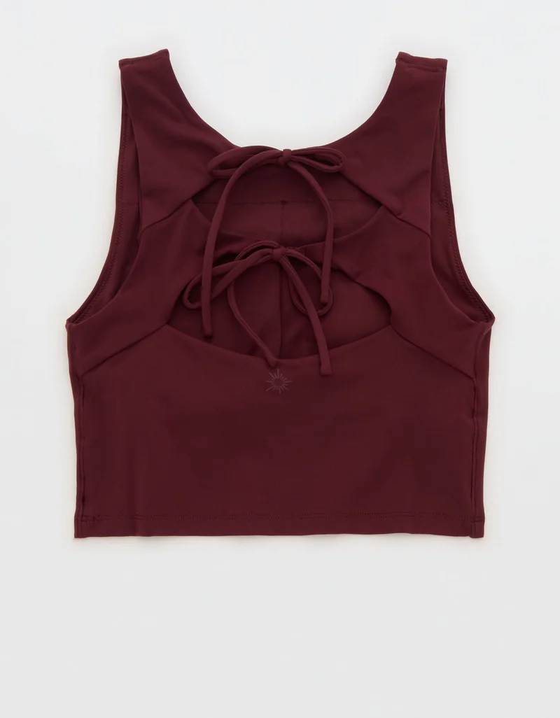 Aerie  OFFLINE By Aerie Real Me XTRA Tie Back Longline Sports Bra for Women | Best Price UAE
