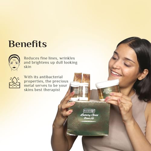 Richfeel Luxury Gold Bleach For Radiant & Glowing Skin | Skin Brightening Bleach | Brightens Complexion| 320 g - Image 3