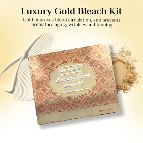 Richfeel Luxury Gold Bleach For Radiant & Glowing Skin | Skin Brightening Bleach | Brightens Complexion| 320 g - Image 2