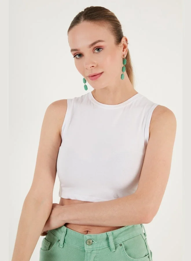 ليلا ليلا تانك توب نسائي قطن بياقة دائرية وقصة ضيقة