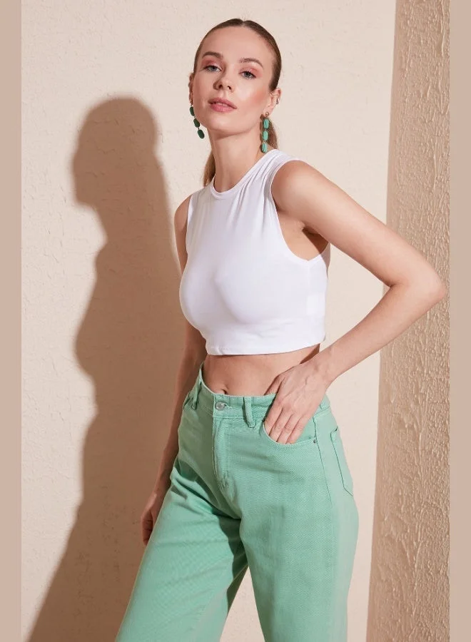 ليلا ليلا تانك توب نسائي قطن بياقة دائرية وقصة ضيقة