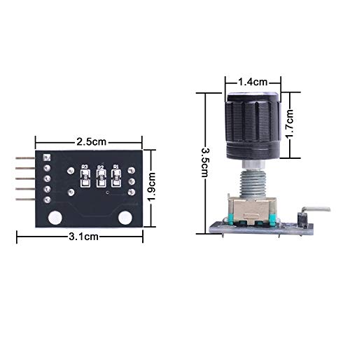 WayinTop 5pcs 360 Degree Rotary Encoder Module KY-040 Brick Sensor Development Board with Push Button for Arduino - Image 3