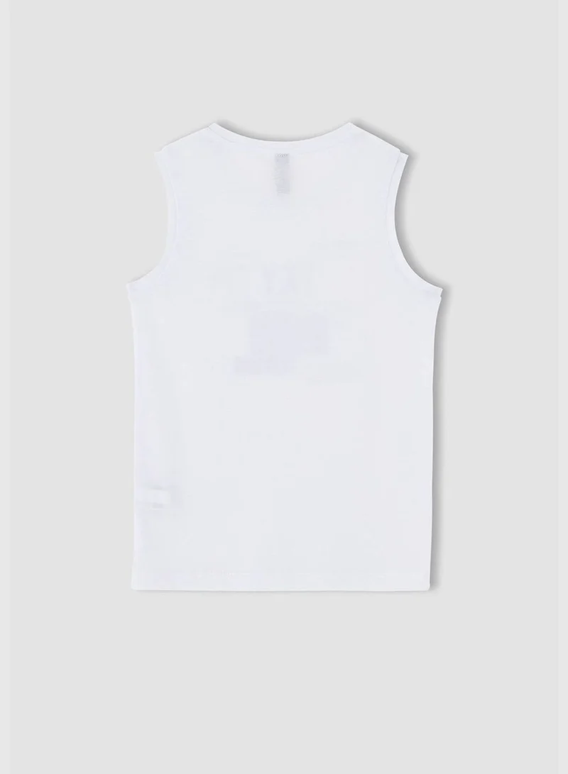 ديفاكتو Regular Fit Sleeveless Slogan Print Athlete