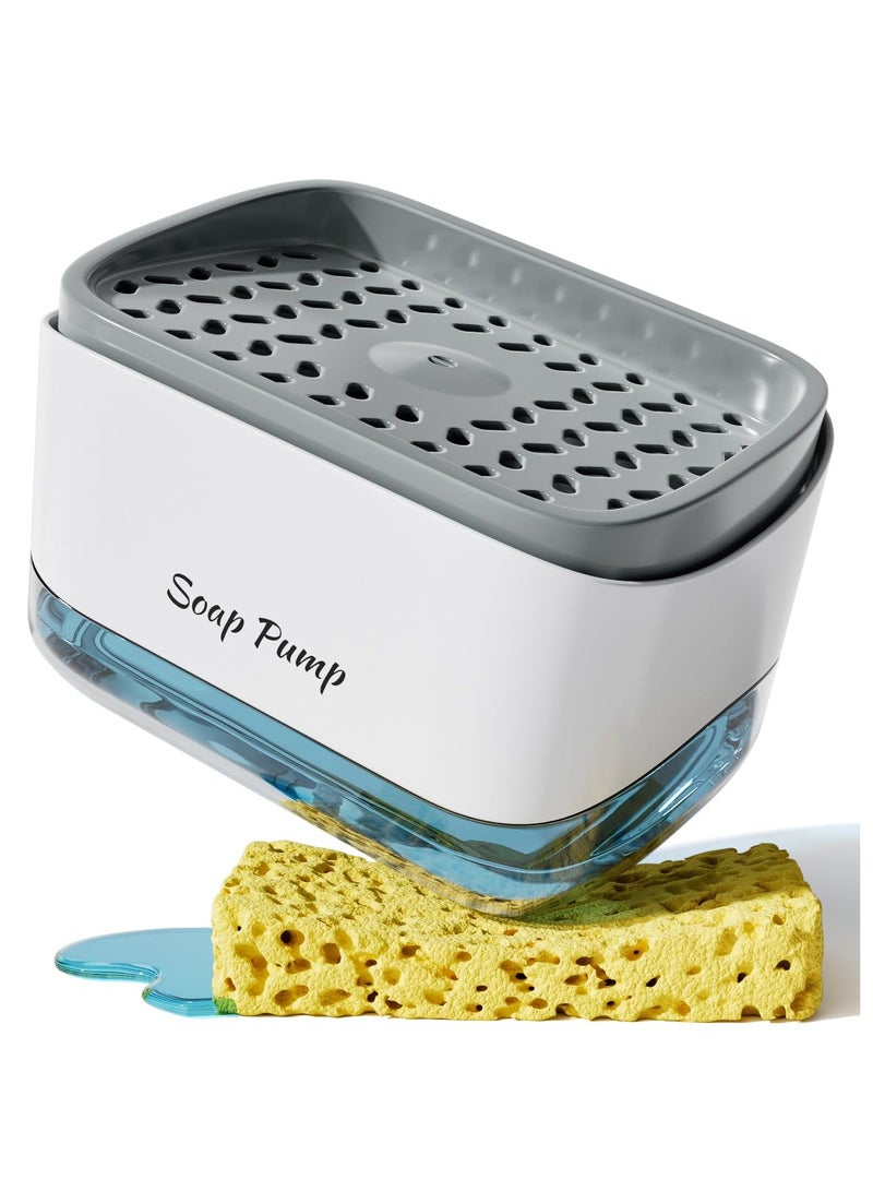 Houmt Soap Pump Dispenser Sponge Holder For Kitchen Assorted Dish Wash Container - Image 1