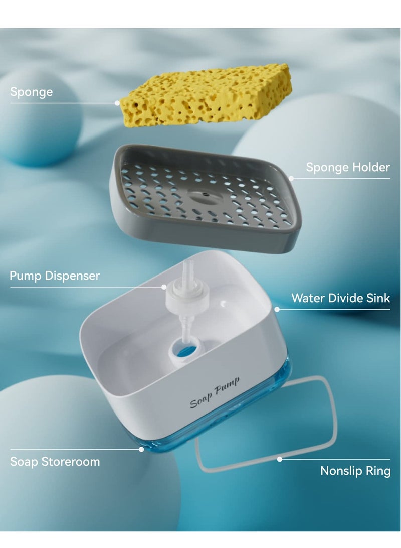 Houmt Soap Pump Dispenser Sponge Holder For Kitchen Assorted Dish Wash Container - Image 3