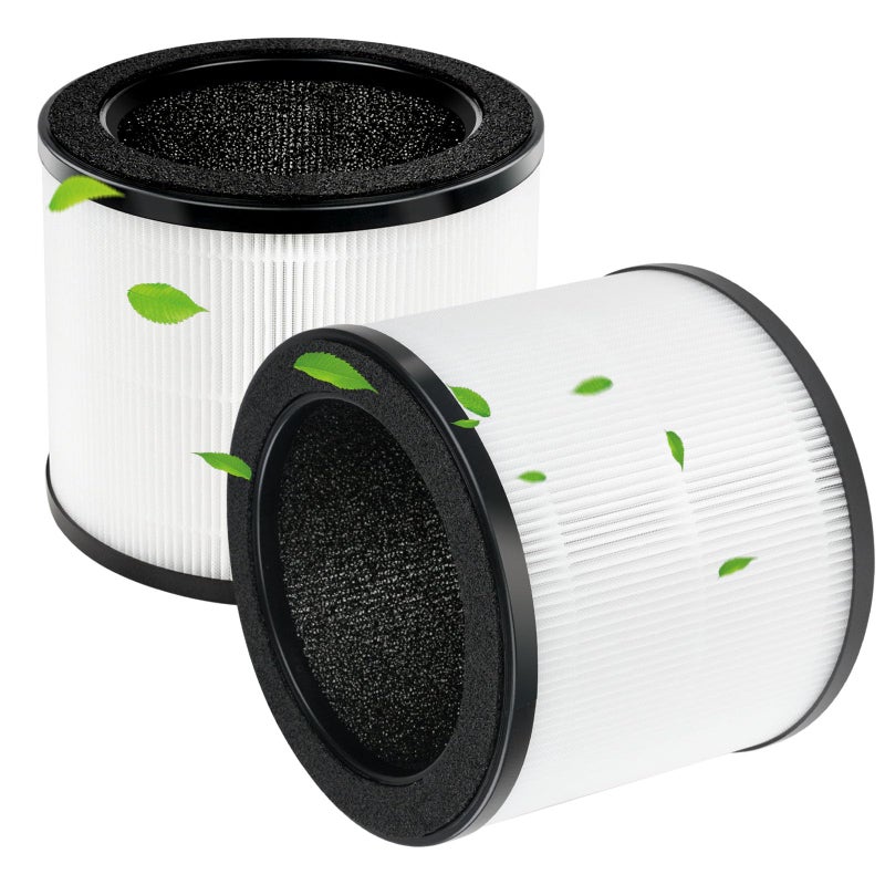 BBT BAMBOOST فلتر استبدال نوع J HAPF360 متوافق مع جهاز تنقية الهواء هولمز True HEPA 360 HAP360W وجهاز تنقية الهواء Bionaire True HEPA 360 BAP0041UVWH فلتر HEPA ثلاثي المراحل H13 عبوة 2