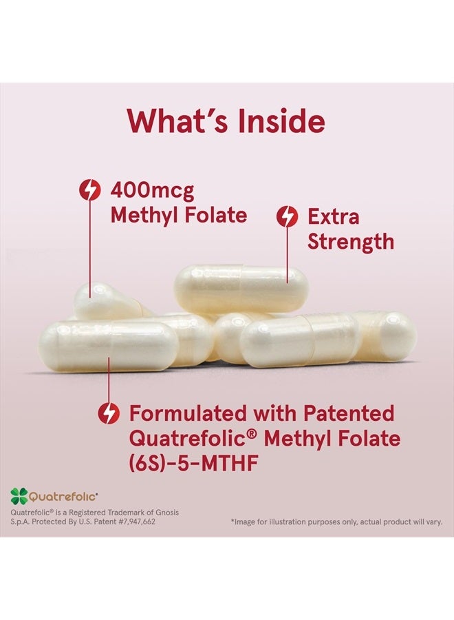 jarrow formulas Extra Strength Methyl Folate 400 mcg, Dietary Supplement for Cardiovascular and Neurologic Health Support, 60 Veggie Capsules, 60 Day Supply (Pack of 12) - Image 5