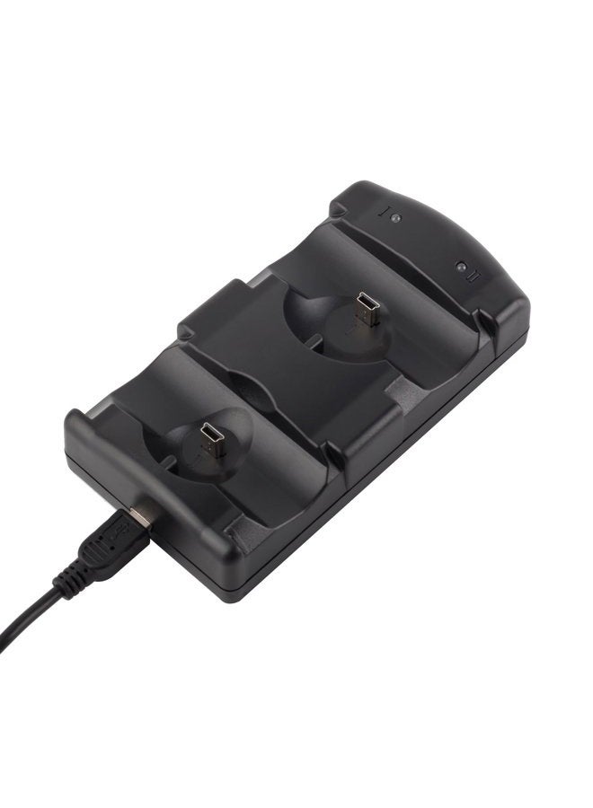 VSEER Playstation 3 Controller Charging Dock Charging Station 2 in 1 with LED Light Indicator Compatible for Playstation PS3/MOVE Controller, Black - Image 1