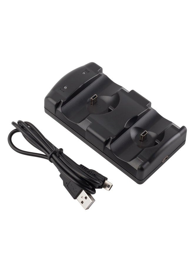 VSEER Playstation 3 Controller Charging Dock Charging Station 2 in 1 with LED Light Indicator Compatible for Playstation PS3/MOVE Controller, Black - Image 4