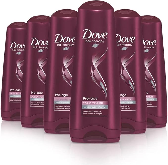Dove ProAge Conditioner nourishes to restore fullness and strength for up to 75 less breakage for brittle hair repair 6x 350 ml - Image 1