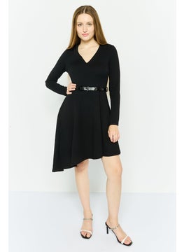 Mohito Women Textured Mini Dress, Black  - Image 1