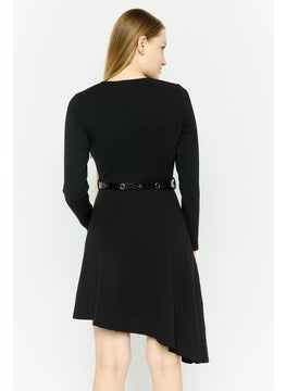 Mohito Women Textured Mini Dress, Black  - Image 4