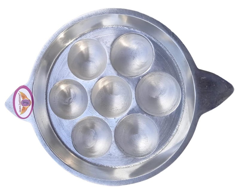 Jayam Traditional صينية بانيارام التقليدية من جايام متوافقة مع الغاز لصنع الأبابا باترا، أواني الطهي غير لاصقة بشكل طبيعي 7 تجويفات - Image 1