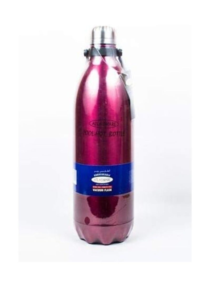 Atlasware Stainless Steel Vacuum Bottle - Purple, 1750ml - Image 1