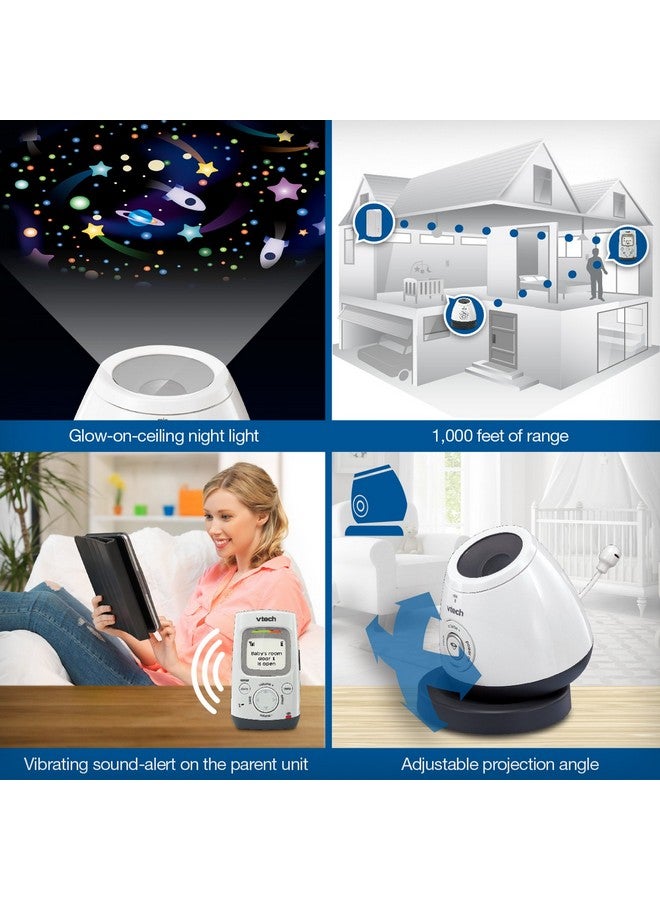 VTech DM271-102 Audio Baby Monitor with Glow-on-Ceiling Night Light, Open or Closed Door/Window Sensor, Vibrating Sound-Alert, Talk Back Intercom & Belt Clip - Image 5