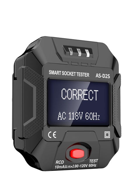 LCD Display GFCI Outlet Tester for 3 Prong Sockets, Easy Wiring Problem Detection, Electrical Receptacle Tester