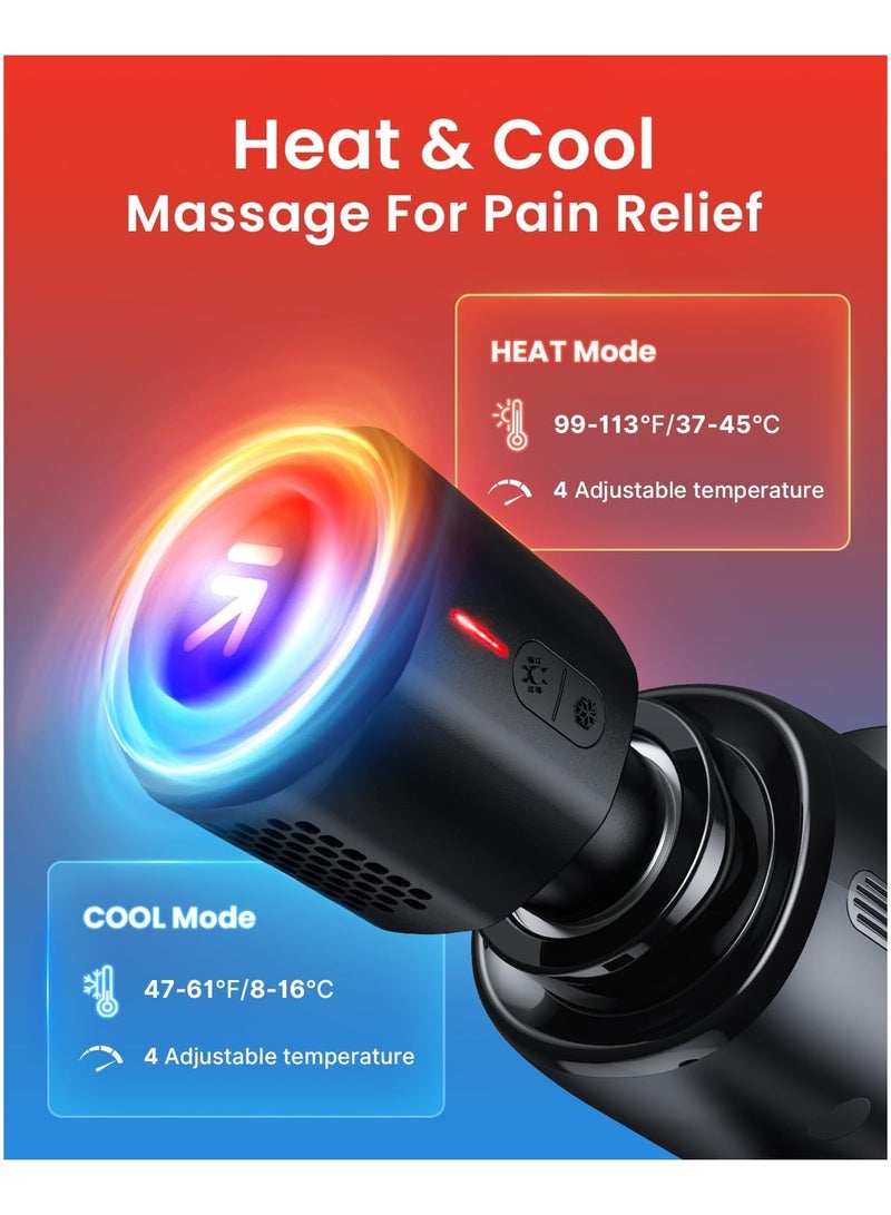 RENPHO Thermacool Deep Tissue Massage Gun with Heat & Cold Therapy | 5-Speed Handheld Muscle Massager with Carry Case, Ultra Silent, Fast Charging – For Men, Women & Athletes - Image 2