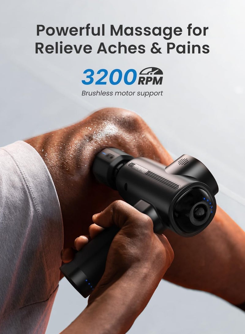 RENPHO Thermacool Deep Tissue Massage Gun with Heat & Cold Therapy | 5-Speed Handheld Muscle Massager with Carry Case, Ultra Silent, Fast Charging – For Men, Women & Athletes - Image 3