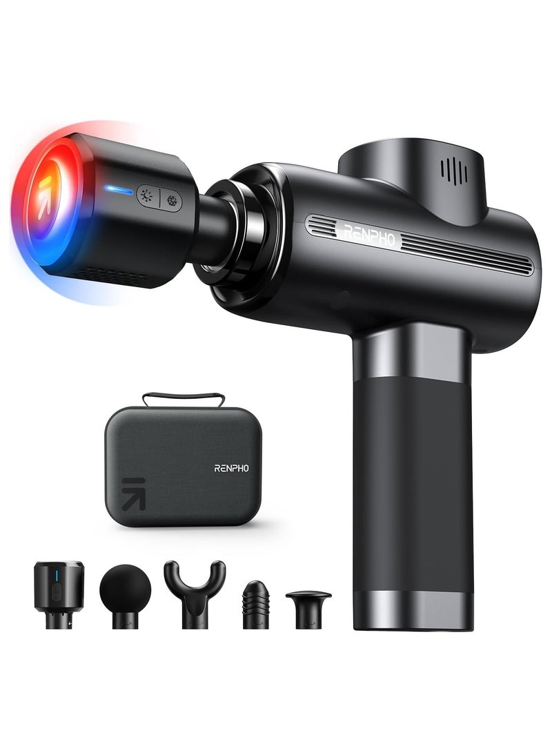 RENPHO Thermacool Deep Tissue Massage Gun with Heat & Cold Therapy | 5-Speed Handheld Muscle Massager with Carry Case, Ultra Silent, Fast Charging – For Men, Women & Athletes - Image 4