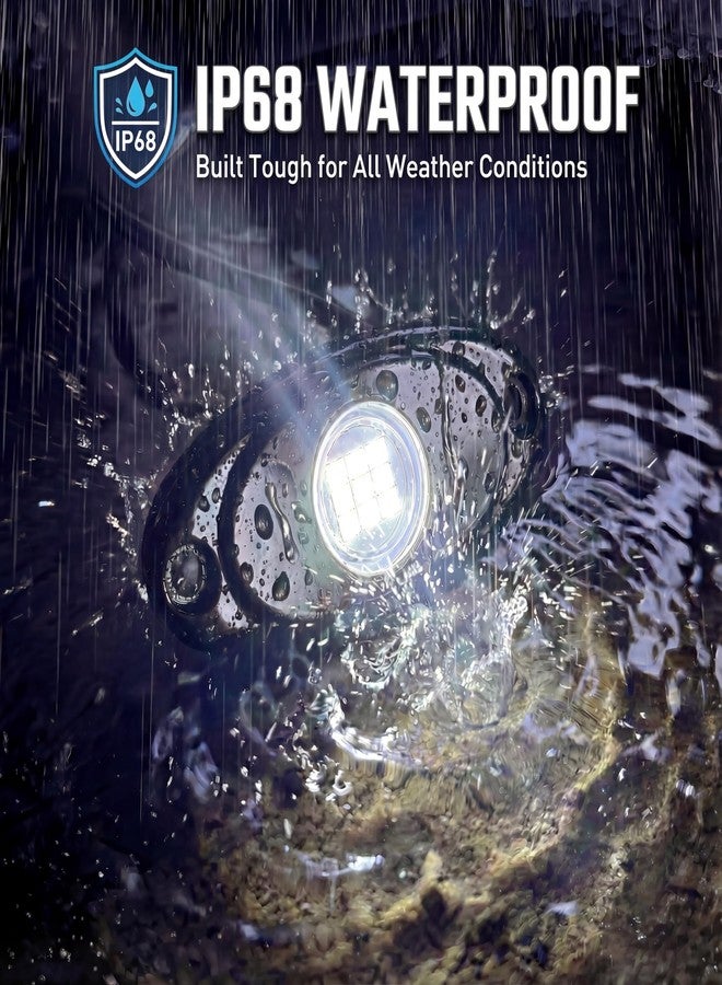 YONEDA 24 Pods White Rock Lights 6000K 9LED Ultra Bright LED Underglow Lights IP68 Waterproof for Trucks SUV UTV ATV RZR Car Boats Pickup Motorcycle with 39.37ft Extension Wire - Image 2