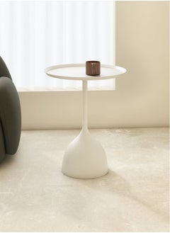 TOMSHOO Italian Light Luxury Tea and Coffee End Table Modern Decorative Sofa Side Table Graphite White 60cm×40cm  - Image 1
