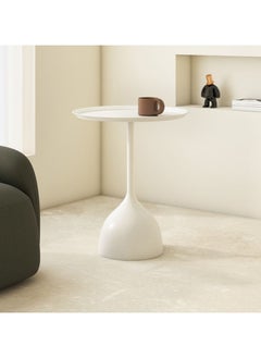TOMSHOO Italian Light Luxury Tea and Coffee End Table Modern Decorative Sofa Side Table Graphite White 60cm×40cm  - Image 2