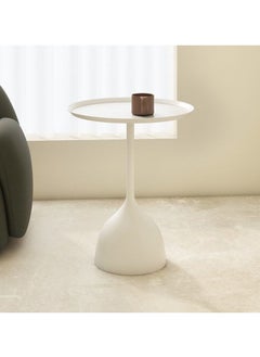 TOMSHOO Italian Light Luxury Tea and Coffee End Table Modern Decorative Sofa Side Table Graphite White 60cm×40cm  - Image 3