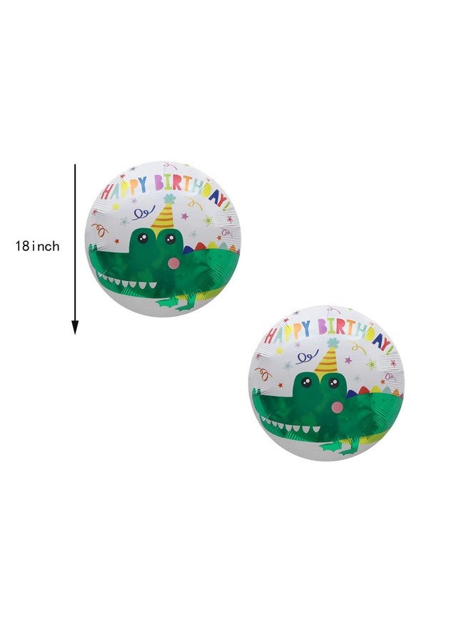 DYT 5PCS Alligator Balloon with 18inch Crocodile Round Balloon for Alligator Themed Birthday Party Decorations Jungle Animal Party Supplies - Image 3