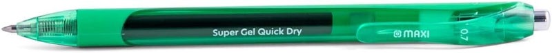 Maxi Gel Pen 0.7mm Box of 12 Pcs Green: pens and leading-edge technologies, Long-lasting and Fast-dry Ink - Image 1