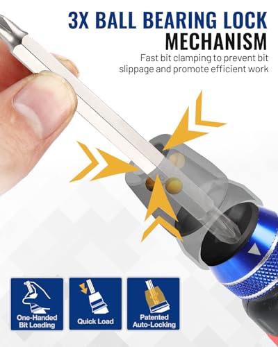 WORKPRO 12-in-1 Ratcheting Multi-Bit Screwdriver Set, Quick-load Mechanism Screwdriver with Double End Bits in Handle - Image 2