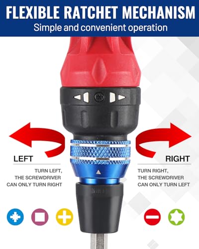 WORKPRO 12-in-1 Ratcheting Multi-Bit Screwdriver Set, Quick-load Mechanism Screwdriver with Double End Bits in Handle - Image 3